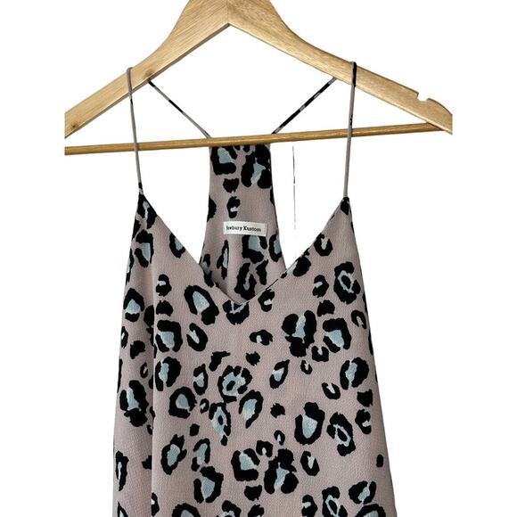 Newbury Kustom Purple & Blue Leopard Print Loose Racerback Tank Top Womens Small - Picture 2 of 8